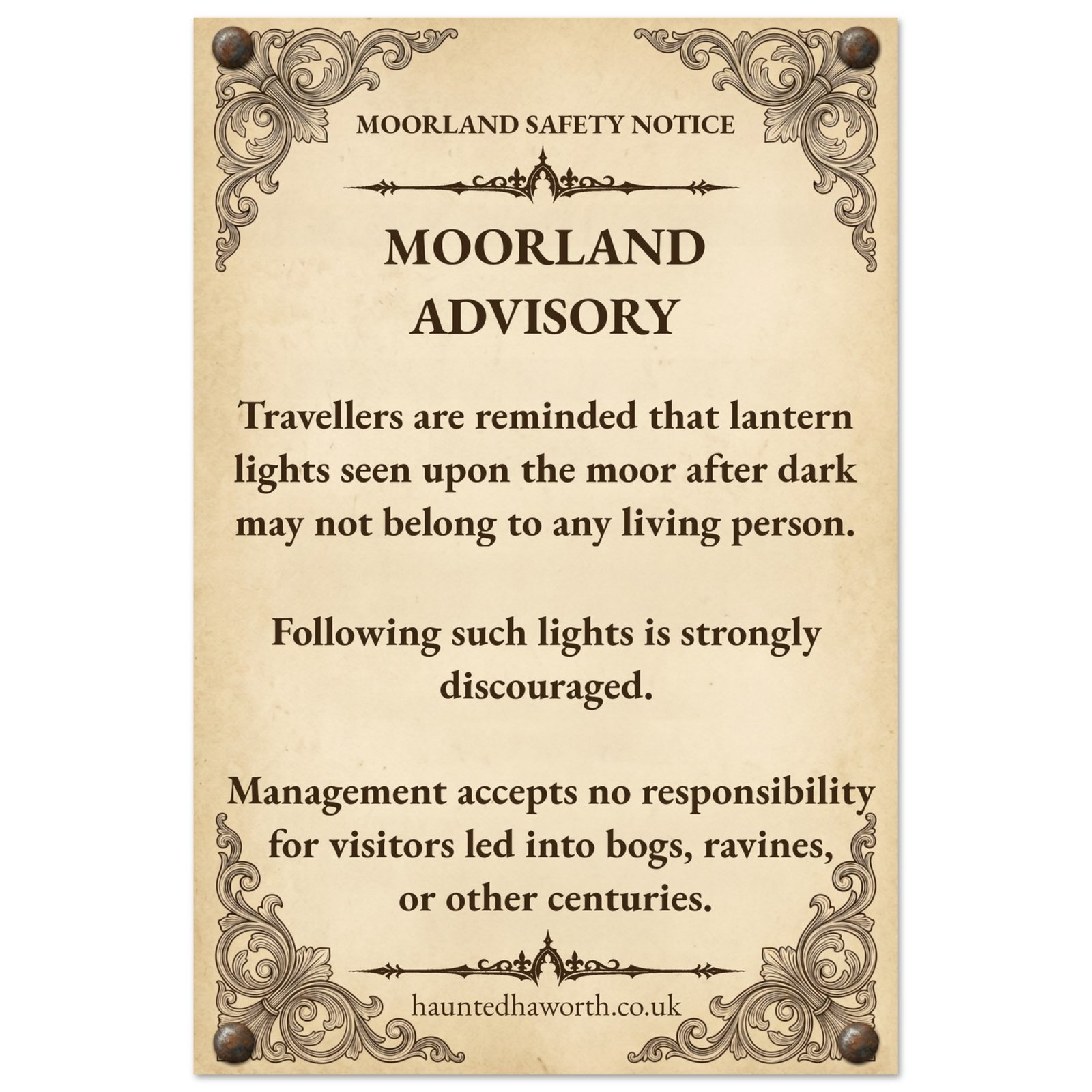 Moorland Advisory Sign